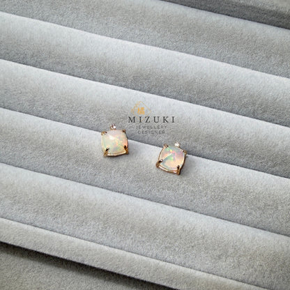 TACHIBANA｜10K蛋白石耳釘｜10K Opal Stud Earrings｜Natural Opal