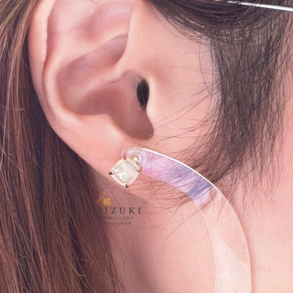 TACHIBANA｜10K蛋白石耳釘｜10K Opal Stud Earrings｜Natural Opal