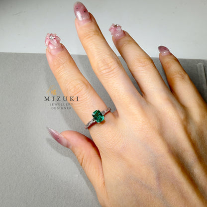 TACHIBANA｜Pt 祖母綠鑽石戒指｜1.08ct Emerald Diamond Ring