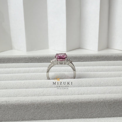 TACHIBANA｜Pt 粉紅碧璽鑽石戒指｜3.43ct Pink Tourmaline Diamond Ring