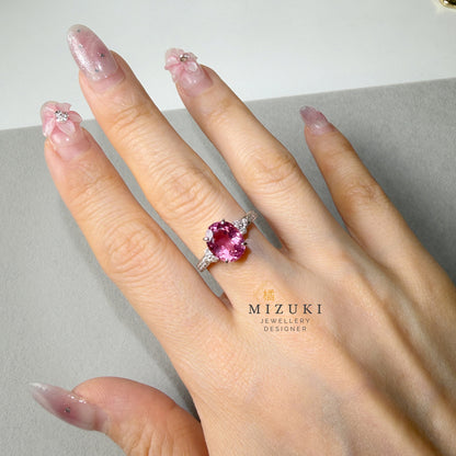 TACHIBANA｜Pt 粉紅碧璽鑽石戒指｜3.43ct Pink Tourmaline Diamond Ring