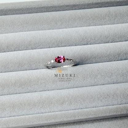 TACHIBANA｜Pt 粉紅尖晶石鑽石戒指｜0.412ct Pink Spinel Diamond Ring