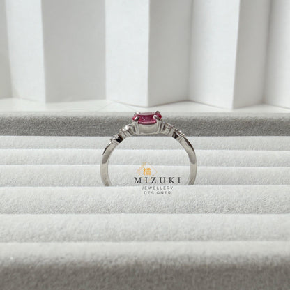 TACHIBANA｜Pt 粉紅尖晶石鑽石戒指｜0.412ct Pink Spinel Diamond Ring