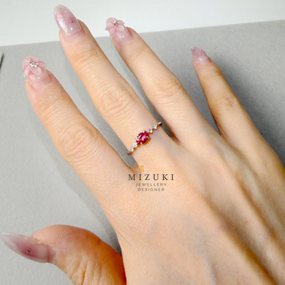 TACHIBANA｜Pt 粉紅尖晶石鑽石戒指｜0.412ct Pink Spinel Diamond Ring