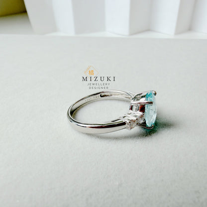 TACHIBANA｜Pt 帕拉伊巴碧璽鑽石戒指｜1.931ct Paraiba Tourmaline Diamond Ring