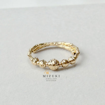 TACHIBANA｜K18 金 切面珠珠戒｜Faceted Beaded Gold Ring
