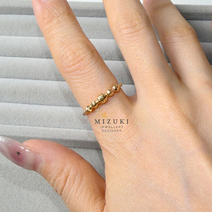 TACHIBANA｜K18 金 切面珠珠戒｜Faceted Beaded Gold Ring