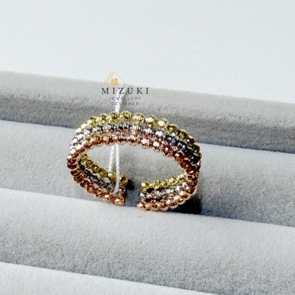 TACHIBANA｜K18 三色金珠珠戒｜Tri-Color Beaded Gold Ring