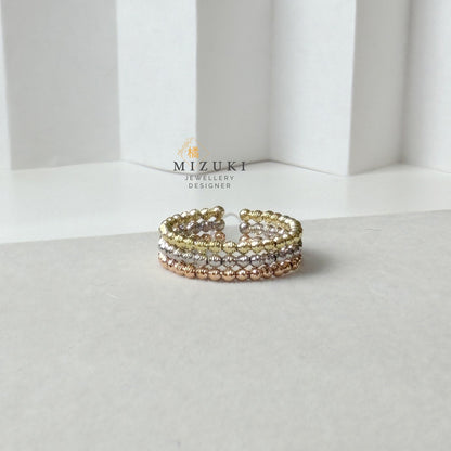 TACHIBANA｜K18 三色金珠珠戒｜Tri-Color Beaded Gold Ring