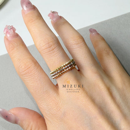 TACHIBANA｜K18 三色金珠珠戒｜Tri-Color Beaded Gold Ring