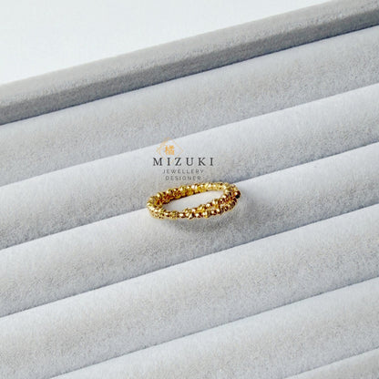 TACHIBANA｜24K 金 珠珠刻紋戒指｜Beaded Gold Ring