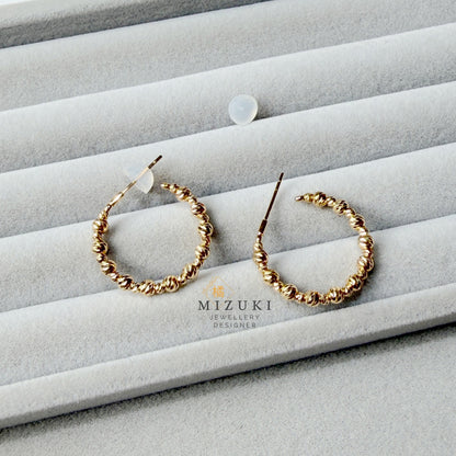 TACHIBANA｜18K切面珠飾耳環｜18K Diamond-Cut Beaded Earrings