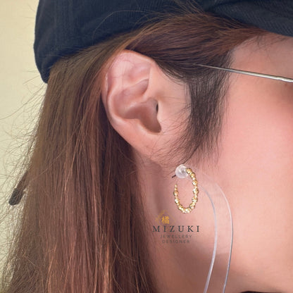 TACHIBANA｜18K切面珠飾耳環｜18K Diamond-Cut Beaded Earrings