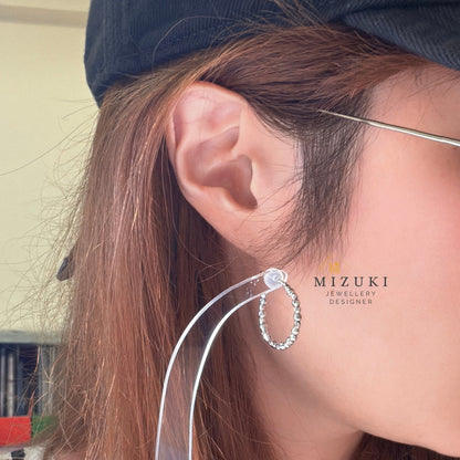 TACHIBANA｜切面珠飾圈耳環｜Faceted Bead Hoop Earrings