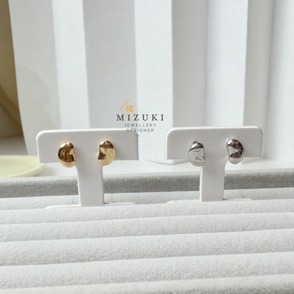 TACHIBANA｜不規則小石耳釘｜Pebble Stud Earrings｜K18 / Platinum