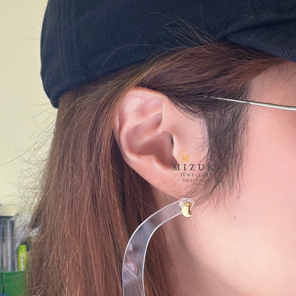 TACHIBANA｜不規則小石耳釘｜Pebble Stud Earrings｜K18 / Platinum