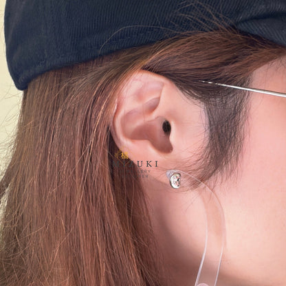 TACHIBANA｜不規則小石耳釘｜Pebble Stud Earrings｜K18 / Platinum