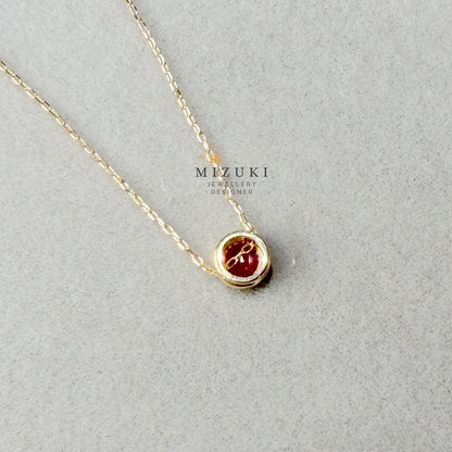 TACHIBANA｜18K 金天然紅寶石項鍊｜Round Ruby Necklace