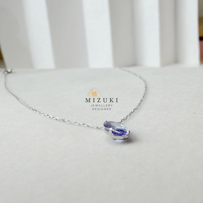 TACHIBANA｜鉑金天然藍寶石項鍊｜Oval Sapphire Necklace