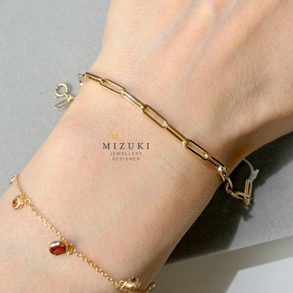 TACHIBANA｜18K 金紙夾鏈手鍊｜Paperclip Chain Bracelet
