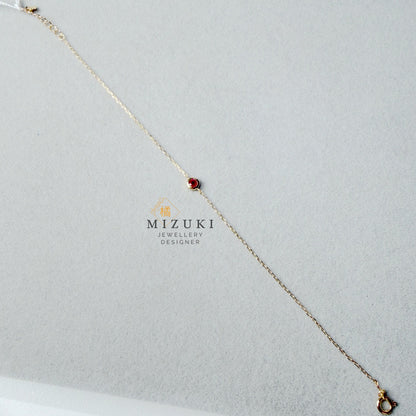 TACHIBANA｜Ruby Station Bracelet｜18K 金紅寶石手鍊