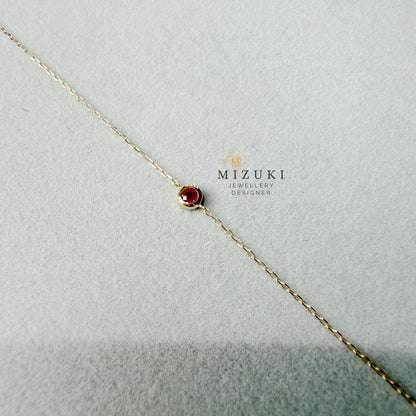 TACHIBANA｜Ruby Station Bracelet｜18K 金紅寶石手鍊