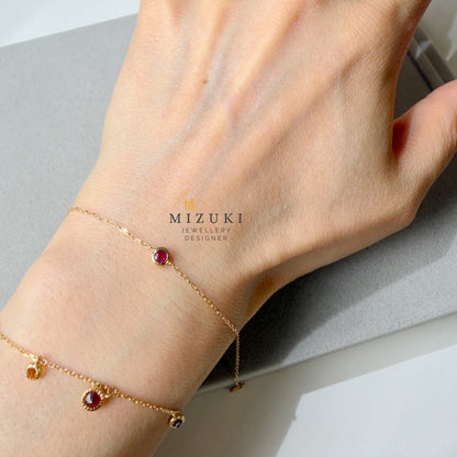 TACHIBANA｜Ruby Station Bracelet｜18K 金紅寶石手鍊