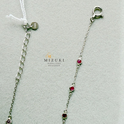 TACHIBANA｜鉑金紅寶石 Station 手鍊｜Platinum Ruby Station Bracelet