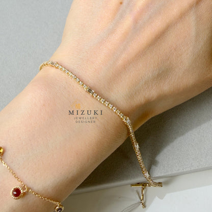 TACHIBANA｜1.0ct Diamond Line Bracelet｜18K 金鑽石直線手鍊