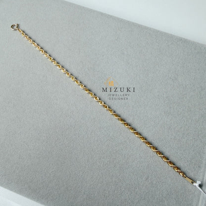 TACHIBANA｜18K 金繩索鏈手鍊｜Rope Chain Bracelet