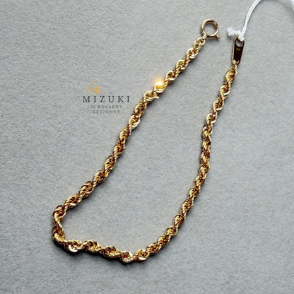 TACHIBANA｜18K 金繩索鏈手鍊｜Rope Chain Bracelet