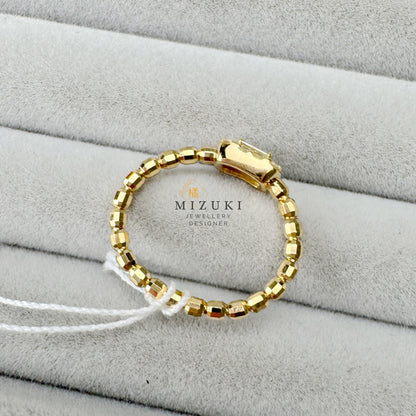 TACHIBANA｜18K 金 祖母綠切割鑽石珠圈戒指｜Baguette Diamond Beaded Ring｜0.20ct 天然鑽石