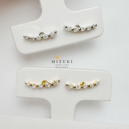 TACHIBANA｜流星鑽石耳環｜Diamond Shooting Star Earrings｜Pt900 / K18