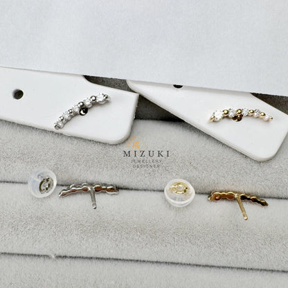 TACHIBANA｜流星鑽石耳環｜Diamond Shooting Star Earrings｜Pt900 / K18