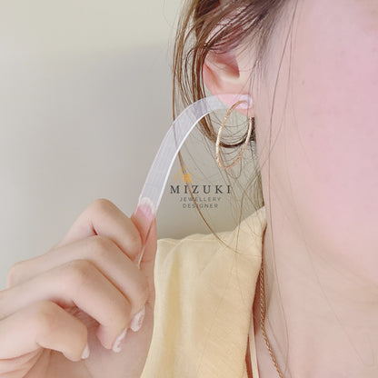 TACHIBANA｜18K紋理圈圈耳環｜18K Textured Hoop Earrings