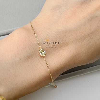 TACHIBANA｜18K 橢圓鑽石 Solitaire 手鍊｜K18 Oval Diamond Solitaire Bracelet｜0.35ct Natural Diamond