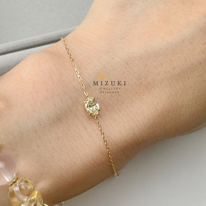 TACHIBANA｜18K 橢圓鑽石 Solitaire 手鍊｜K18 Oval Diamond Solitaire Bracelet｜0.35ct Natural Diamond