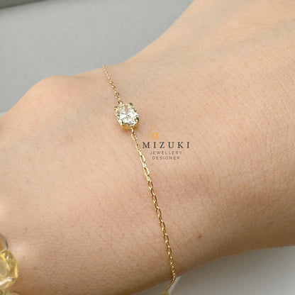 TACHIBANA｜18K 橢圓鑽石 Solitaire 手鍊｜K18 Oval Diamond Solitaire Bracelet｜0.35ct Natural Diamond