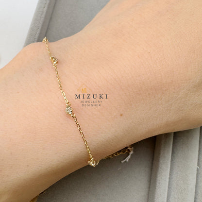 TACHIBANA｜18K 星光鑽石 Scatter 手鍊｜K18 Diamond Scatter Bracelet｜0.30ct Natural Diamond