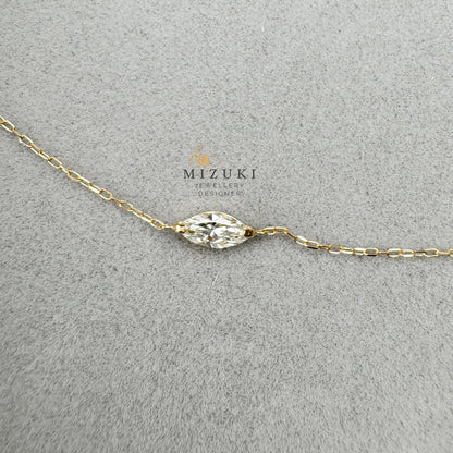TACHIBANA｜18K 馬眼形鑽石 Solitaire 手鍊｜K18 Marquise Diamond Solitaire Bracelet