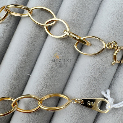 TACHIBANA｜18K 金橢圓鏈條手鍊｜Oval Link Bracelet