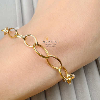 TACHIBANA｜18K 金橢圓鏈條手鍊｜Oval Link Bracelet