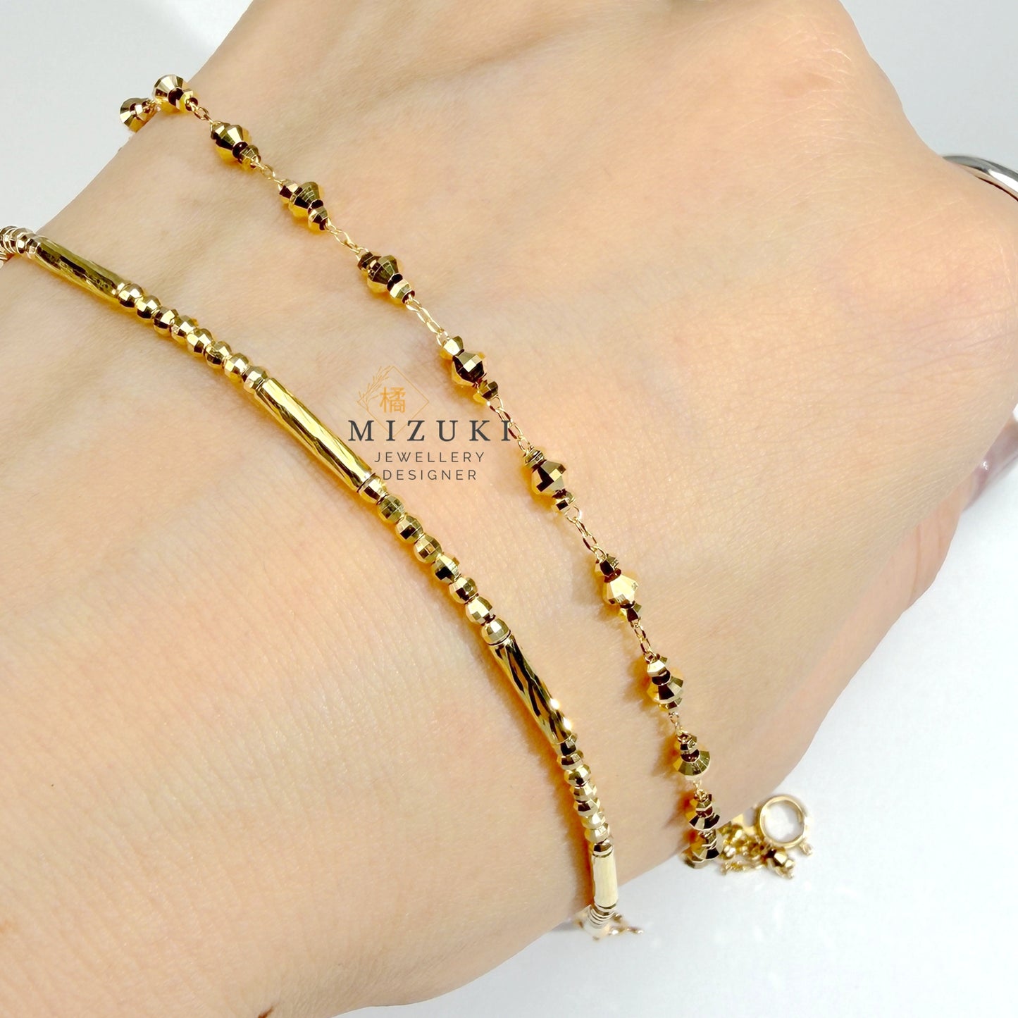 TACHIBANA｜18K 黃金切面珠珠手鍊｜K18 Faceted Bead Bracelet