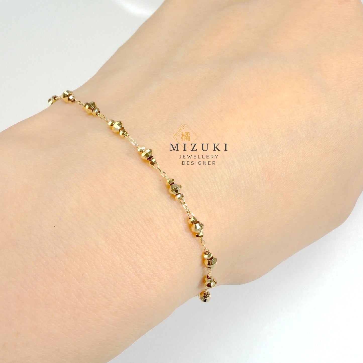 TACHIBANA｜18K 黃金切面珠珠手鍊｜K18 Faceted Bead Bracelet