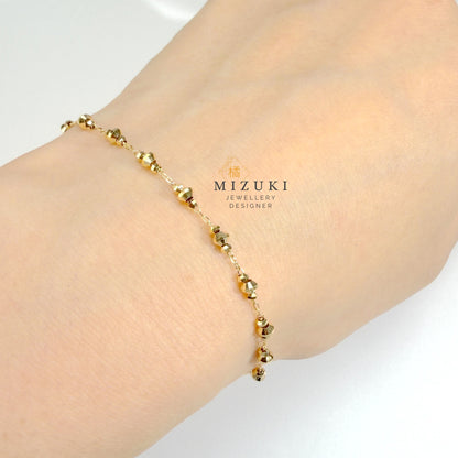 TACHIBANA｜18K 黃金切面珠珠手鍊｜K18 Faceted Bead Bracelet