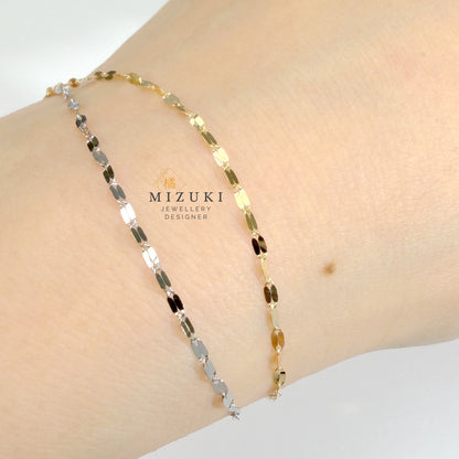 TACHIBANA｜18K 黃金雙色切面水波手鍊｜K18 Two-Tone Diamond Cut Bracelet