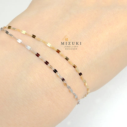 TACHIBANA｜18K 黃金雙色切面水波手鍊｜K18 Two-Tone Diamond Cut Bracelet