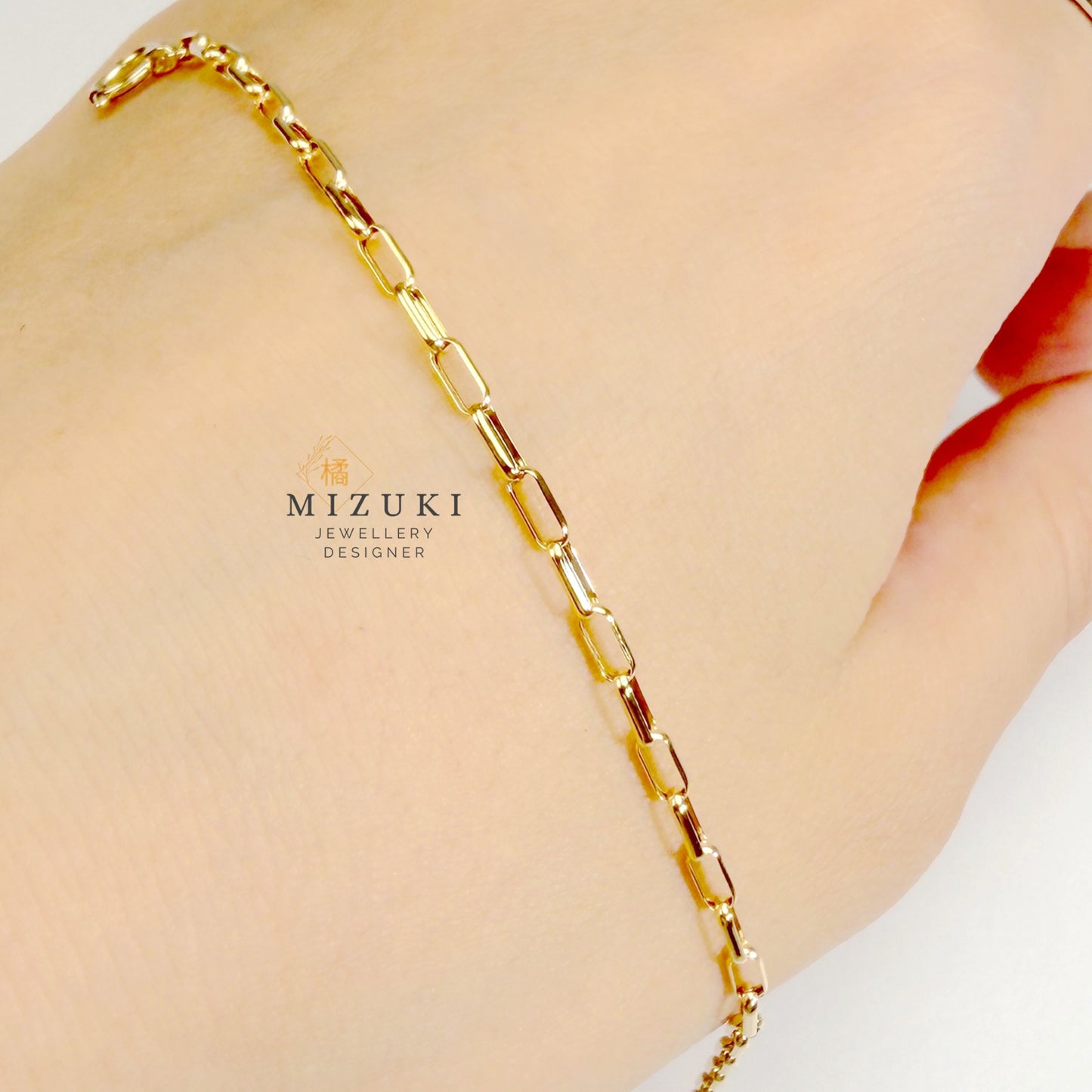 TACHIBANA｜18K 黃金長方鏈節手鍊｜K18 Paperclip Link Bracelet