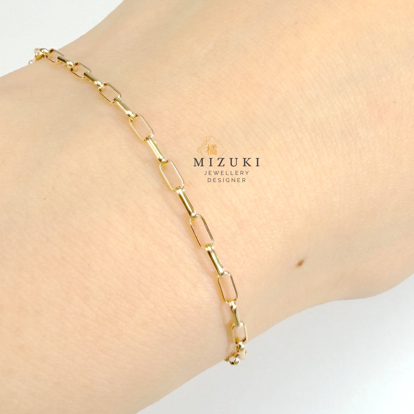 TACHIBANA｜18K 黃金長方鏈節手鍊｜K18 Paperclip Link Bracelet