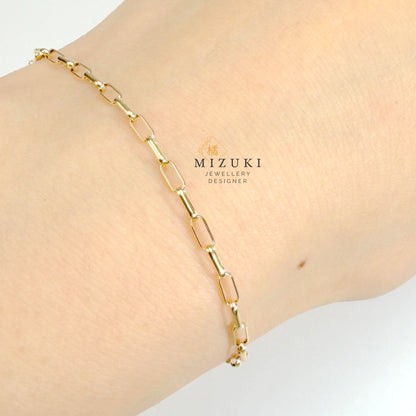 TACHIBANA｜18K 黃金長方鏈節手鍊｜K18 Paperclip Link Bracelet